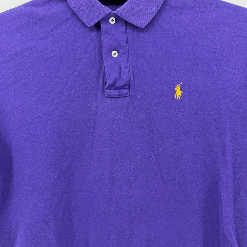 Polo Ralph Lauren Polo Shirt Mens M Purple Short Sleeve Embroidered Pony Logo - Picture 3 of 12